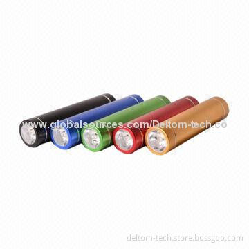 Flashlight 2,600mAh Portable External Mobile Phone Charging Stations with 5V/1A Input